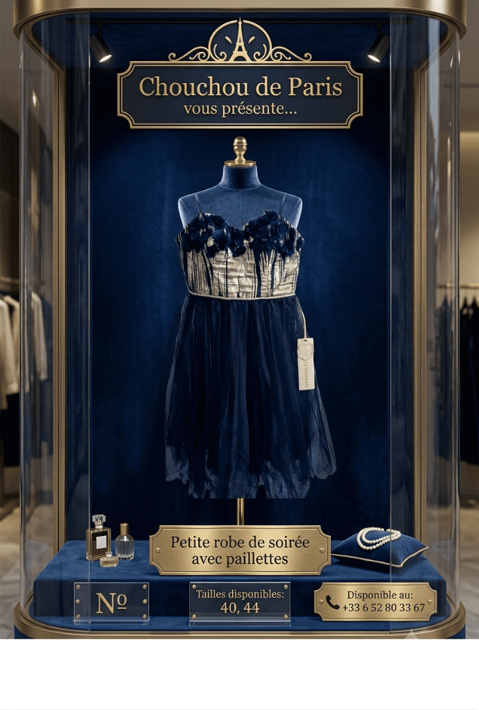 petite robe de soirée couleur bleu foncé tailles 38  prix 70€