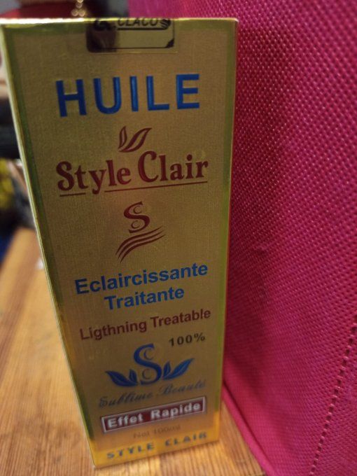 Huile Style clair super éclaircissante & traitante, raffermissante.