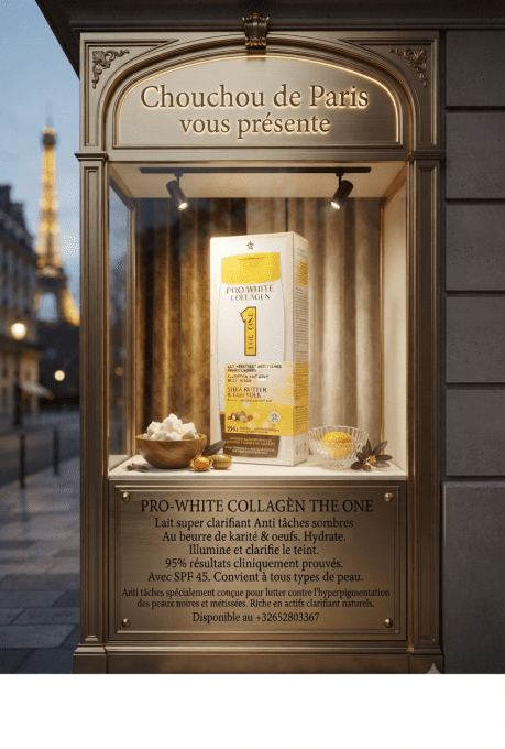 Pro white collagène the one ,lait clarifiant Anti tâches sombres.