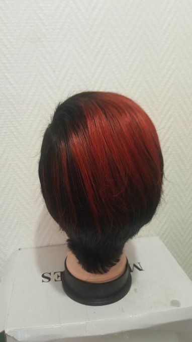 Mini perruque multicolor bordeaux 