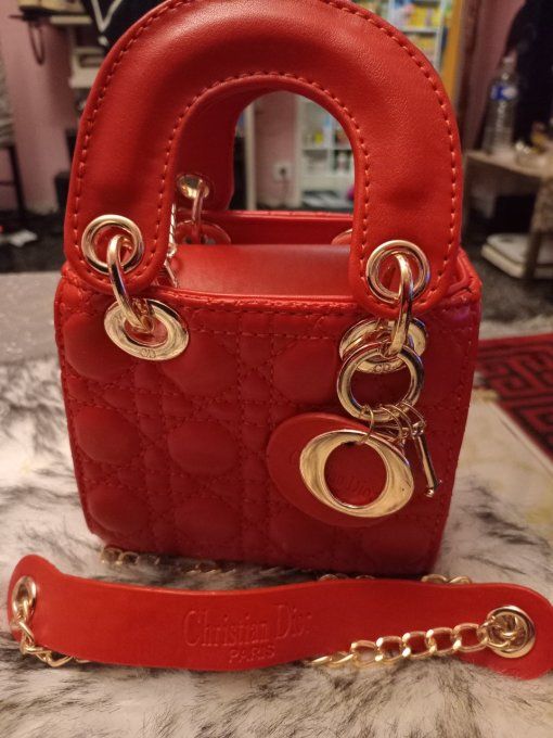 Mini sac à main de luxe très élégant de couleur rouge.