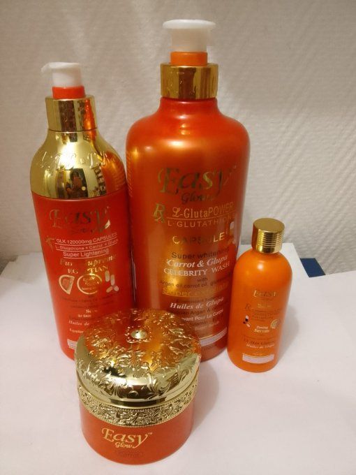 Easy Glow gamme de lait Ultra blanchissante teint métissé avec 120000mg de capsules de  glutathione