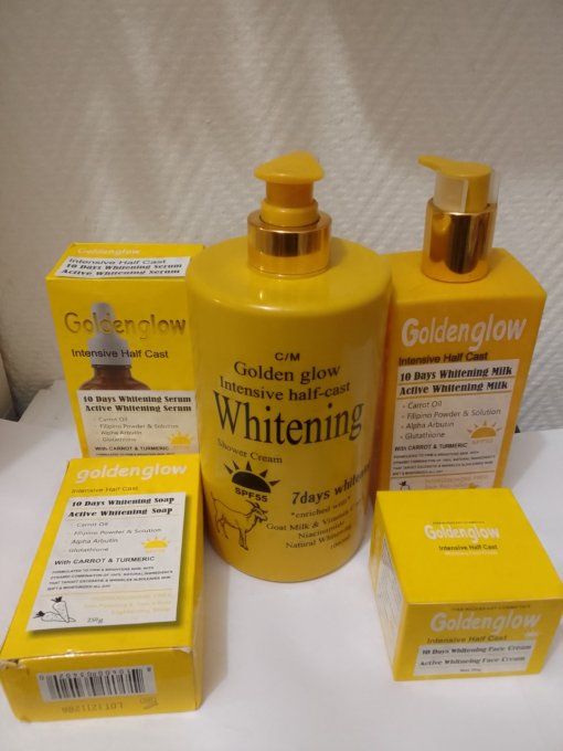 Golden Glow extensive Half cast gamme de lait extra éclaircissante blanchissante 