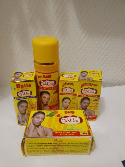 Peau jaune gamme de lait éclaircissant traitant aux acides de fruits 